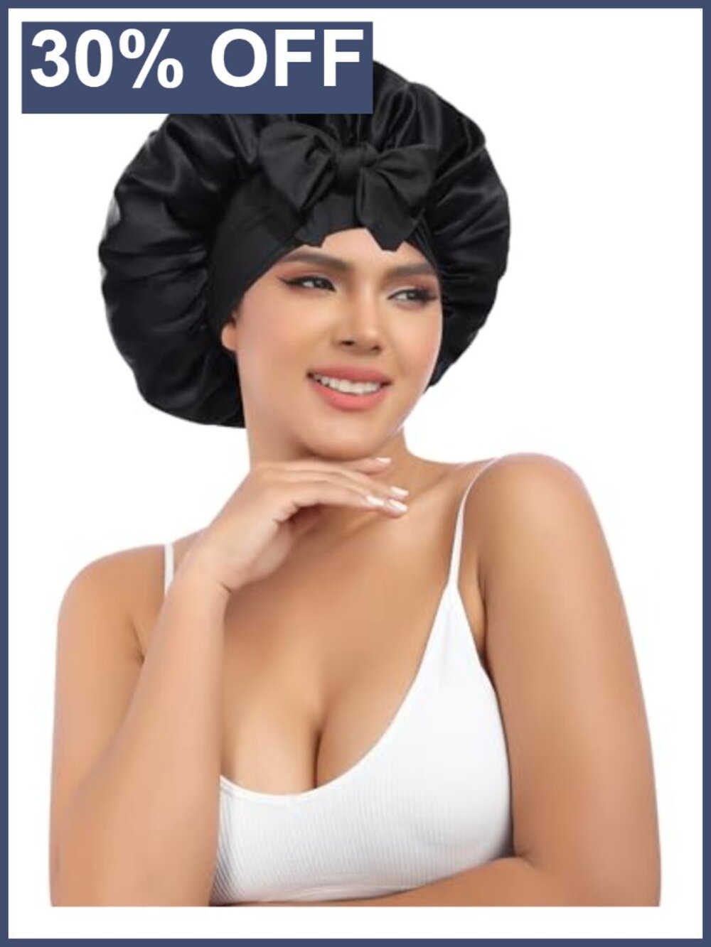 Mulberry Silk Sleep Bonnet for Women Adjustable Hair Cap